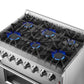 Forno FFSGS619736 Forno Marco 36-Inch Dual Fuel Range, Stainless Steel, 6 Burners, 67,000 Btu, True Convection Oven, Energy Efficient