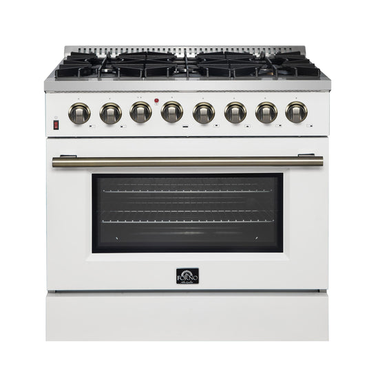 Forno FFSGS615636WHT Forno Galiano 36" Freestanding Dual Fuel Range In White