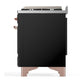 Ilve UM36FQNR3BKP Ilve Um36Fqnr3Bkp Majestic Iii 36 Inch Dual Fuel Range With 6 Black Brass Burners And Griddle, Dual Function Burner Up To 25,000 Btu (Solid Door, Glossy Black, Copper, Natural Gas)