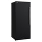 Forno FFFFD172228BLKLS Forno Maderno 28-Inch Convertible Upright Freezer/Refrigerator In Black With Antique Brass Handle, 13.6 Cu.Ft., Left Swing
