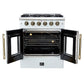 Forno FFSGS644430WHT Forno Galiano 30-Inch French Door Gas Rangenwhite With Antique Brass Design, 5 Burners,N68,000 Btu, 4.32 Cu.Ft. Convection Oven