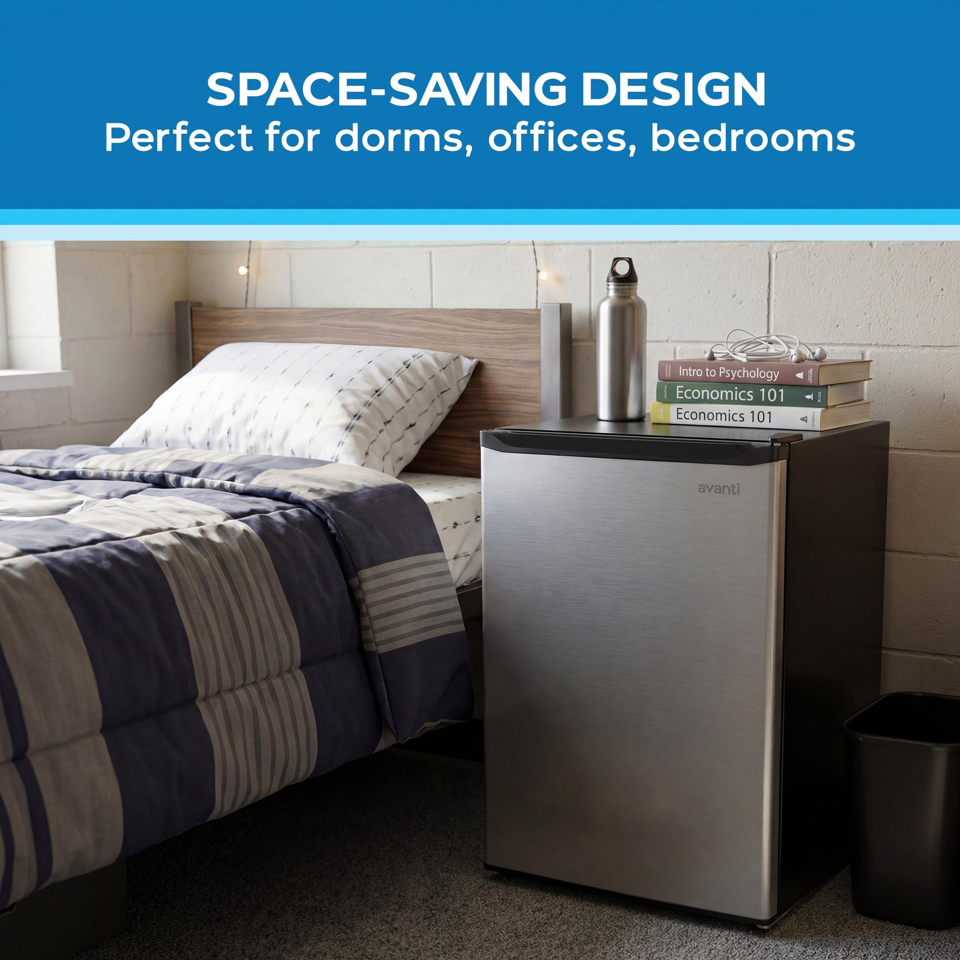 Avanti AVAR26F3S Avanti 2.6 Cu. Ft. Compact Refrigerator With Auto-Defrost, In Stainless (Avar26F3S)