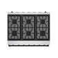 Thor Kitchen RSG36PBLK 36 Inch Professional Gas Range With Precision Knob In Stainless Steel And Black Gordon Ramsay Series
