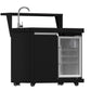 Forno FODKT2568BLK Forno All Aperto 99,600 Btu Outdoor Kitchen, 5 Burners, Infrared Burners, Side Burner, Black Sintered Stone Countertops, Gas Pizza Oven, Sink Module, Bar & Beverage Center