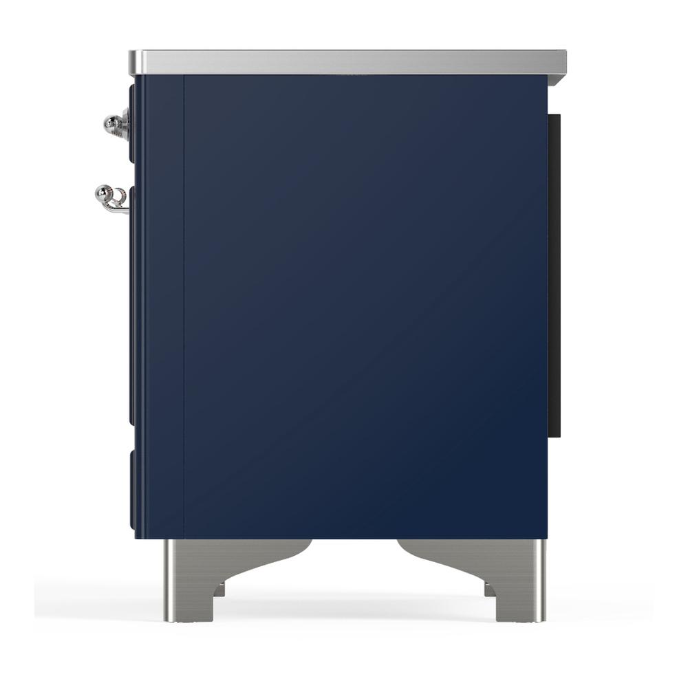 Ilve UMDIB40NR3MBC Ilve Umdib40Nr3Mbc Majestic Iii 40 Inch Induction Range With 6 Elements, 3.82 Cu. Ft. Total Oven Capacity (Triple Glass Door, Midnight Blue, Chrome)