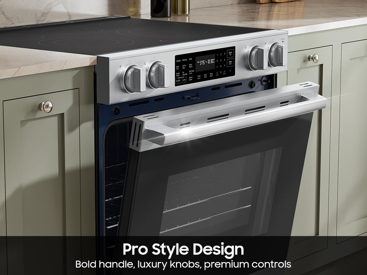 Samsung NSE80H63XRAA Bespoke Smart Slide-In Electric Range Pro Style Design Air Fry Max True Convection