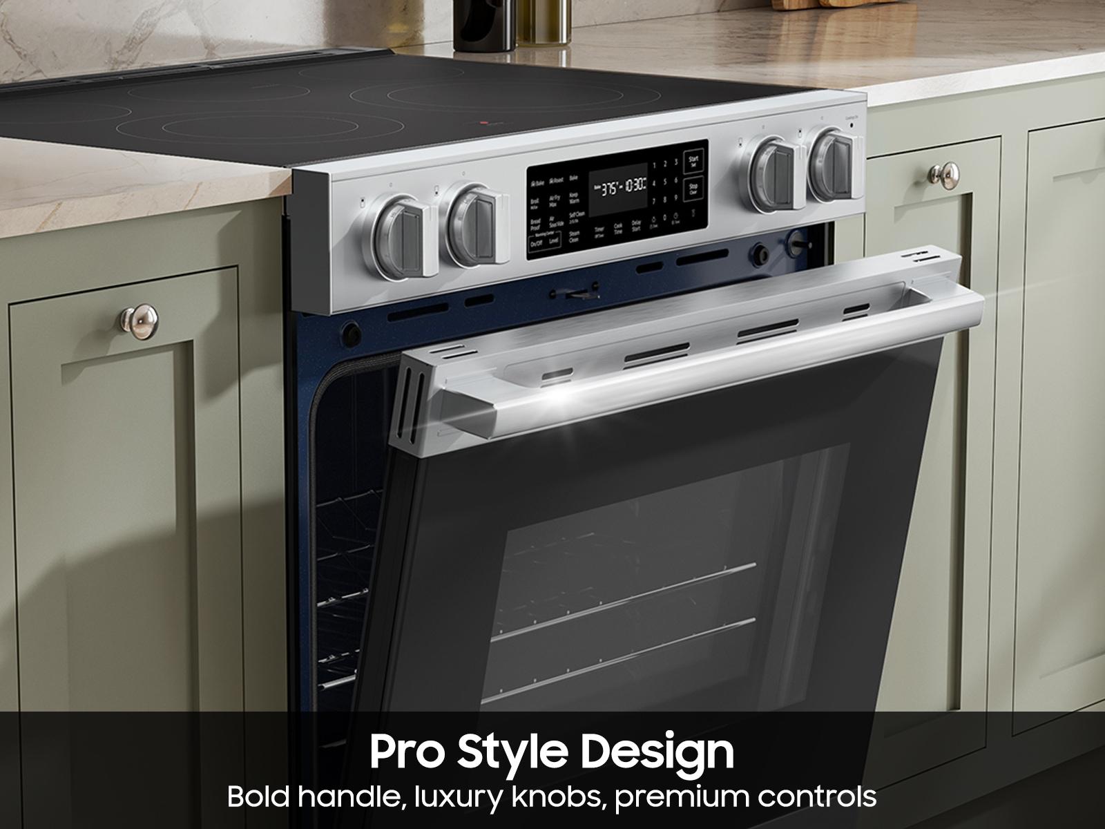 Samsung NSE80H63XRAA Bespoke Smart Slide-In Electric Range Pro Style Design Air Fry Max True Convection