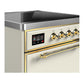 Ilve UMIB30QNR3AWG Ilve Umib30Qnr3Awg Majestic Iii 30 Inch Induction Range With 4 Elements, 4 Cu. Ft. Oven Capacity (Solid Door, Antique White, Brass)