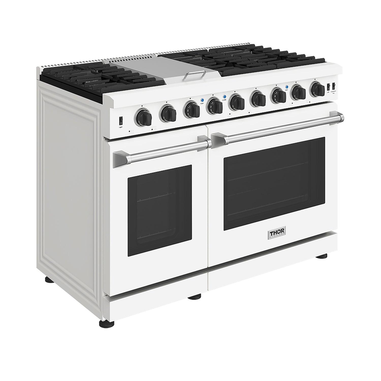 Thor Kitchen LRG4807UWLP 48 Inch Professional Liquid Propane Range In White