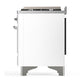 Ilve UMD40FNR3WHCLP Ilve Umd40Fnr3Whclp Majestic Iii 40 Inch Dual Fuel Range With 6 Burners And Griddle, Dual Function Burner Up To 25,000 Btu (Liquid Propane, Triple Glass Door, White, Chrome)