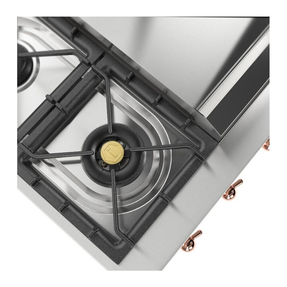 Ilve UHCP36FNSSPLP Ilve Uhcp36Fnssplp Nostalgie Ii 36 Inch Built-In Gas Rangetop With 6 Burners And Griddle, In Stainless Steel (Liquid Propane, Copper)