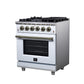 Forno FFSGS623930WHT Forno Massimo 30-Inch White Freestanding Gas Range, 5 Burners, True Convection Oven