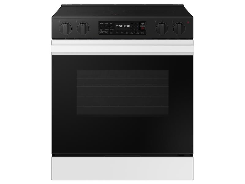 Samsung NSE6DB830012 Bespoke 6.3 Cu. Ft. Smart Slide-In Electric Range With Air Fry & Precision Knobs In White Glass