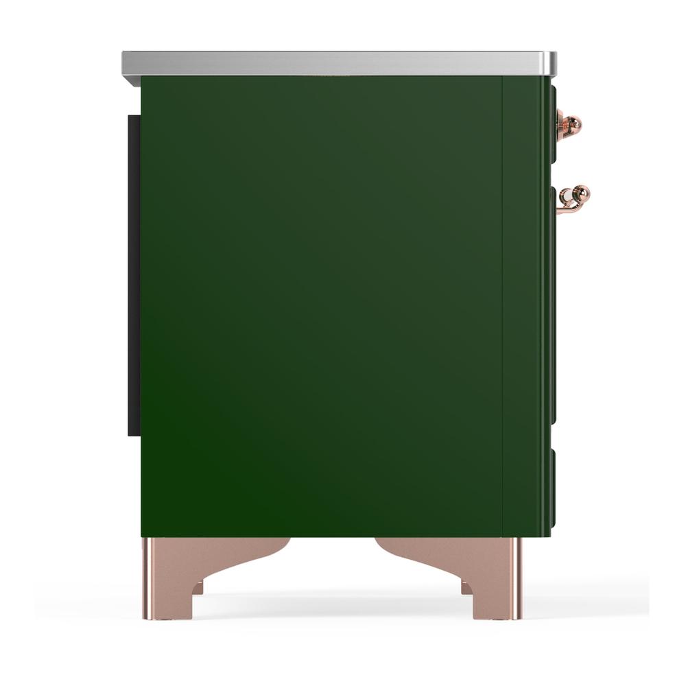 Ilve UMIB36QNR3EGP Ilve Umib36Qnr3Egp Majestic Iii 36 Inch Induction Range With 6 Elements, 3.5 Cu. Ft. Total Oven Capacity (Solid Door, Emerald Green, Copper)