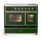 Ilve UMDIB40NR3EGP Ilve Umdib40Nr3Egp Majestic Iii 40 Inch Induction Range With 6 Elements, 3.82 Cu. Ft. Total Oven Capacity (Triple Glass Door, Emerald Green, Copper)
