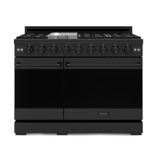 Thor Kitchen RSG48EB 48 Inch Professional Gas Range With Pro-Style Knobs In Black Gordon Ramsay Series - Rsg48Eb