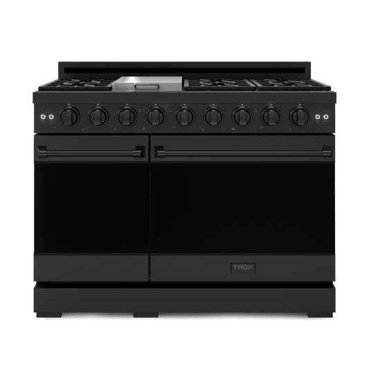 Thor Kitchen RSG48EBLP 48 Inch Professional Lp Range With Pro-Style Knobs In Black Gordon Ramsay Series - Rsg48Eblp