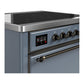 Ilve UMIB36QNR3BGB Ilve Umib36Qnr3Bgb Majestic Iii 36 Inch Induction Range With 6 Elements, 3.5 Cu. Ft. Total Oven Capacity (Solid Door, Blue Grey, Burnished)