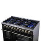 Forno FFSGS623948BLK Forno Massimo 48-Inch Black Freestanding Gas Range, 8 Burners, True Convection Oven