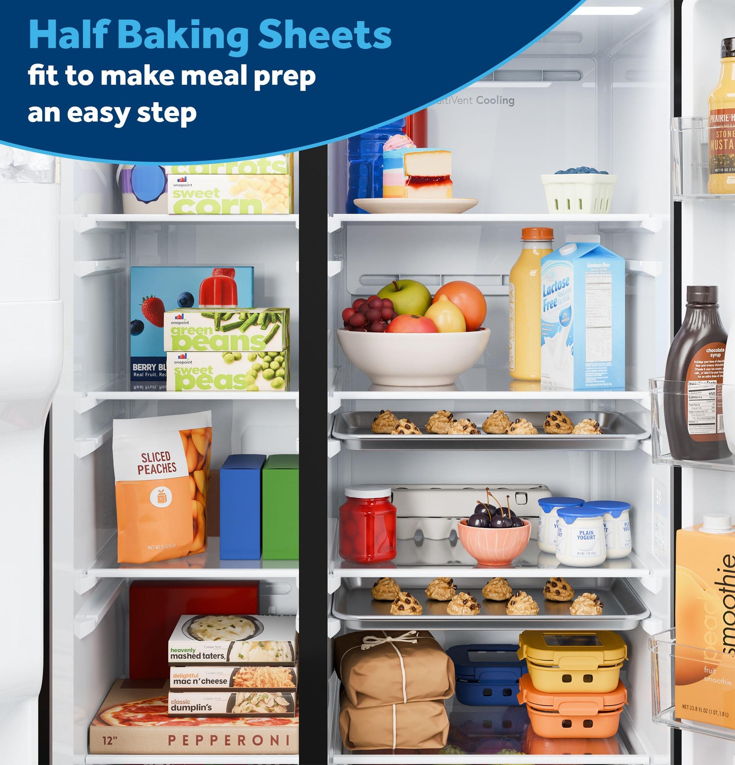 Ge Appliances GZE24NYYFS Ge® Energy Star® 23.6 Cu. Ft. Counter-Depth Side-By-Side Refrigerator With Extra Tall Dispenser And In-Door Icemaker