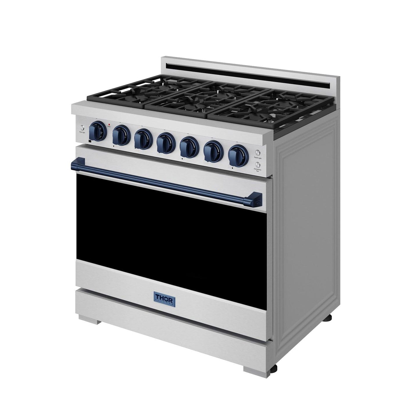 Thor Kitchen RSG36PBLU 36 Inch Professional Gas Range With Precision Knob In Stainless Steel And Blue Gordon Ramsay Series