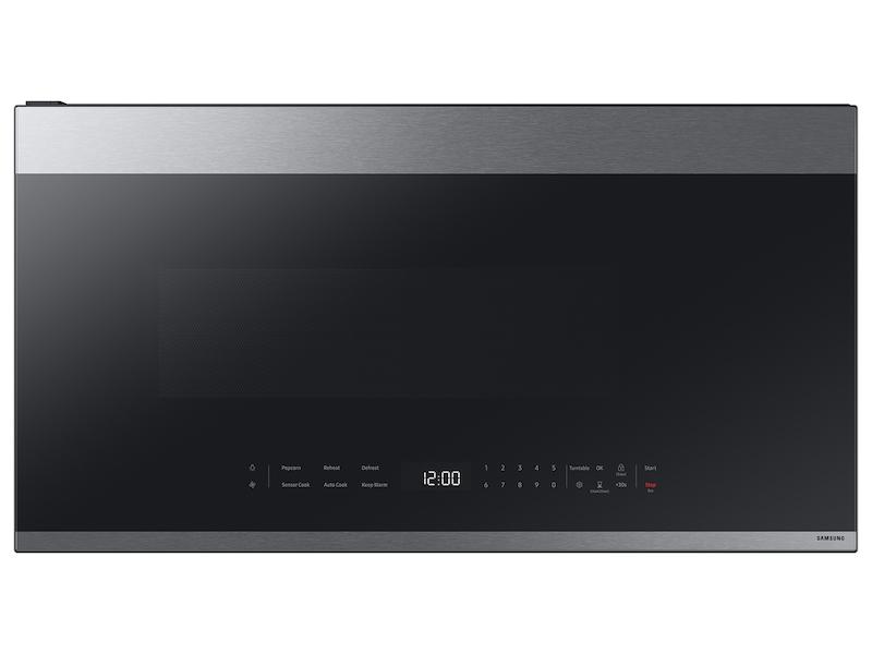 Samsung ME21DG6500SR Bespoke 2.1 Cu. Ft. Over-The-Range Microwave With Edge To Edge Glass Display In Fingerprint Resistant Stainless Steel