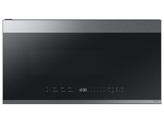 Samsung ME21DG6500SR Bespoke 2.1 Cu. Ft. Over-The-Range Microwave With Edge To Edge Glass Display In Fingerprint Resistant Stainless Steel