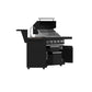 Forno FODKT2582BLK Forno All Aperto 62,600 Btu Bbq, 3 Stainless Steel Burners, Infrared Burners, Sink Module, Black Sintered Stone Countertops, Bar And Beverage Center