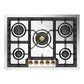 Ilve UHCPT75NSSGLP Ilve Uhcpt75Nssglp Nostalgie Ii 30 Inch Built-In Gas Cooktop With 5 Burners, In Stainless Steel (Liquid Propane, Brass)