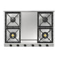 Ilve UHCP965FNSSB Ilve Uhcp965Fnssb Nostalgie Ii 36 Inch Gas Cooktop With Griddle, In Stainless Steel (Natural Gas, Burnished)
