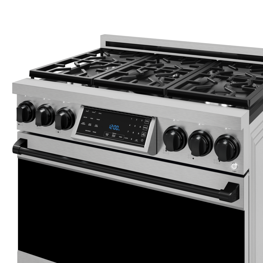 Thor Kitchen RSG36BLK 36 Inch Professional Gas Range With Tilt Panel Touch Control In Stainless Steel/Black Gordon Ramsay Series - Rsg36-Blk