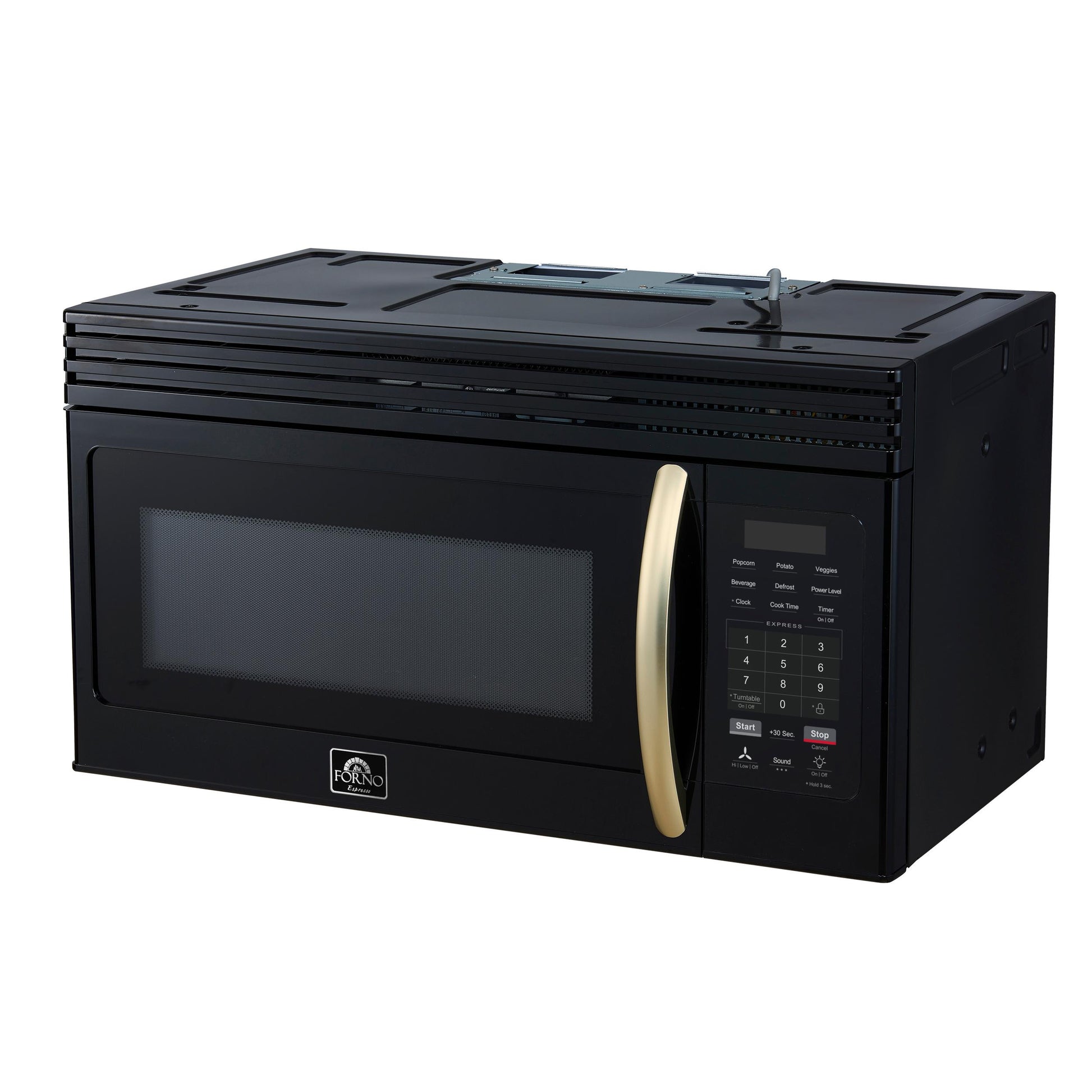 Forno FOTR300730BLK Forno Scalo 30-Inch Over The Range Microwave, Black - 1.6 Cu.Ft, 300 Cfm Vent, Touch Control, Led Light