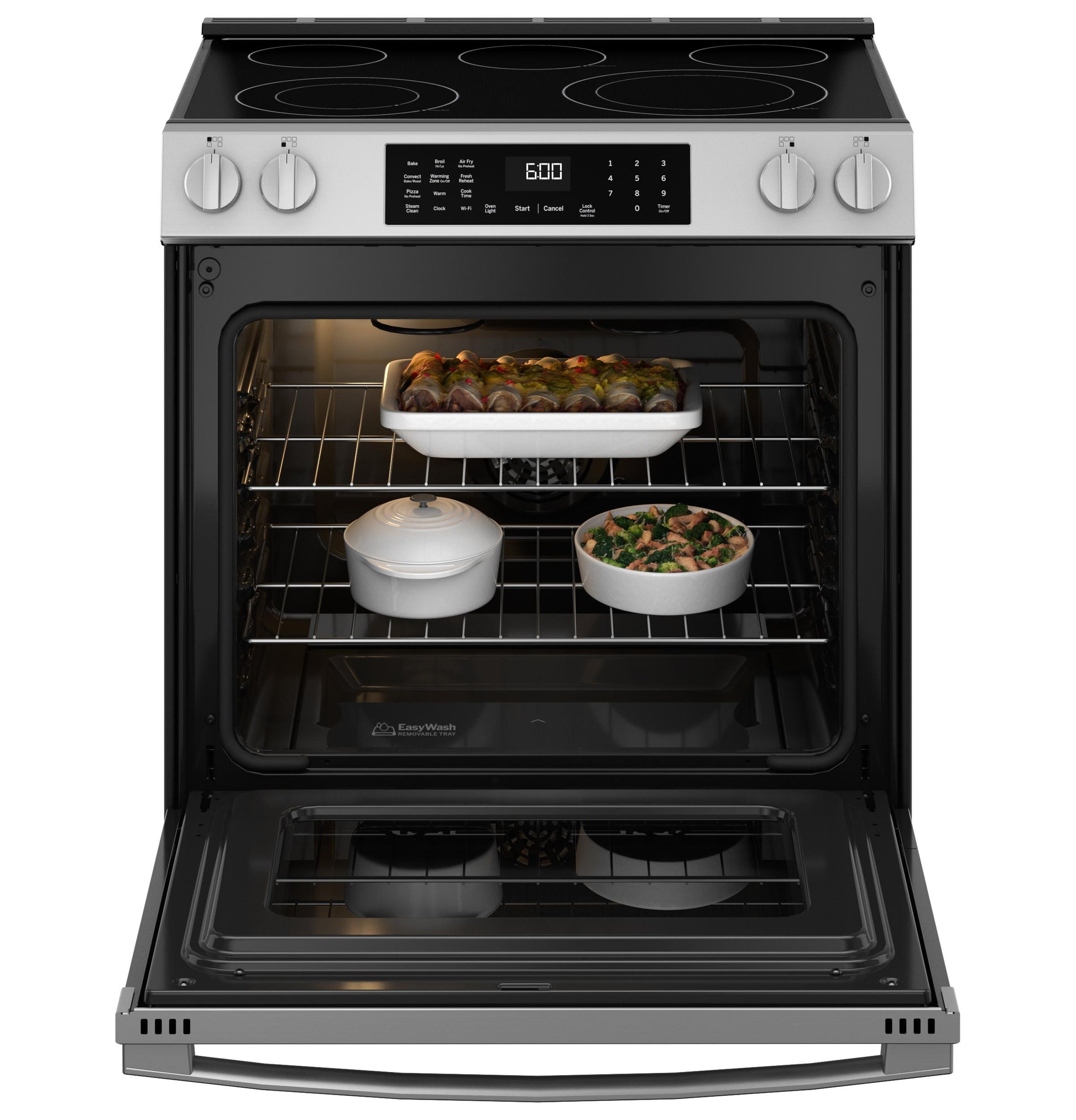 Ge Appliances GRS600AVFS Ge® 30" Slide-In Electric Convection Range With No Preheat Air Fry And Easywash™ Oven Tray