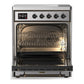 Ilve UMIB30QNR3SSB Ilve Umib30Qnr3Ssb Majestic Iii 30 Inch Induction Range With 4 Elements, 4 Cu. Ft. Oven Capacity (Solid Door, Stainless Steel, Burnished)