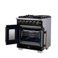 Forno FFSGS646030BLK Forno Capriasca 30-Inch Freestanding French Door Gas Range, 4 Burners, Convection Oven, Energy Efficient