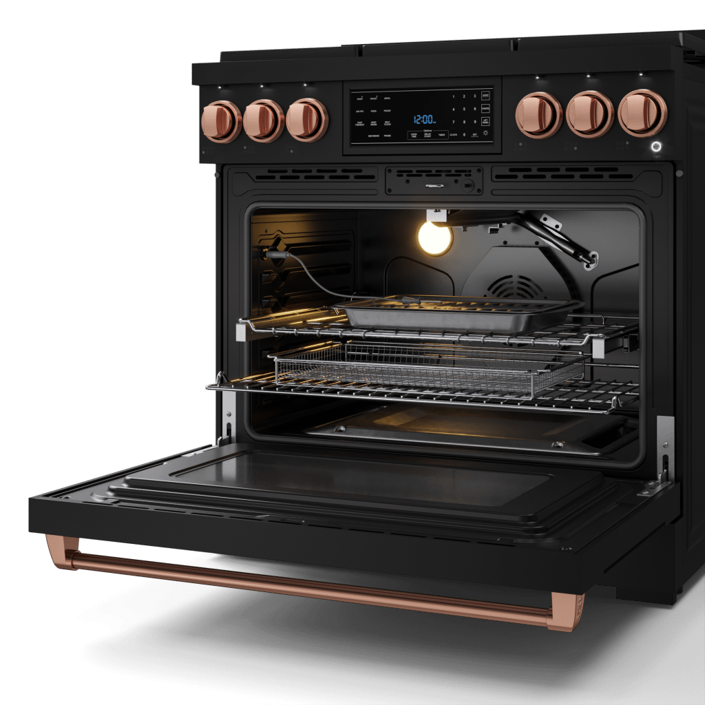 Thor Kitchen RSG36BRSG 36 Inch Professional Gas Range With Tilt Panel Touch Control In Black/Rose Gold Gordon Ramsay Series - Rsg36B-Rsg