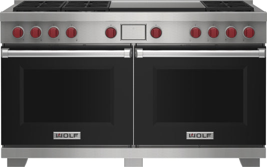 Wolf DF60650DGBKPLP 60" Dual Fuel Range - 6 Burners And Infrared Dual Griddle