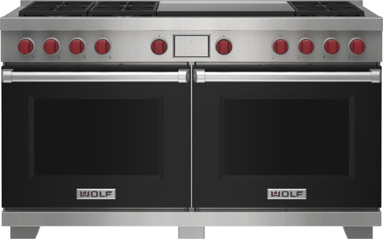 Wolf DF60650DGBKP 60" Dual Fuel Range - 6 Burners And Infrared Dual Griddle