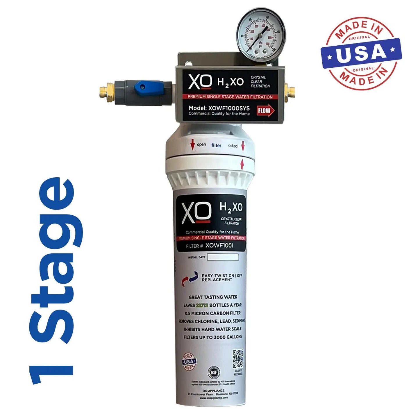 Xo Appliance XOWF1000SYS Single Stage Home Water Filtration System