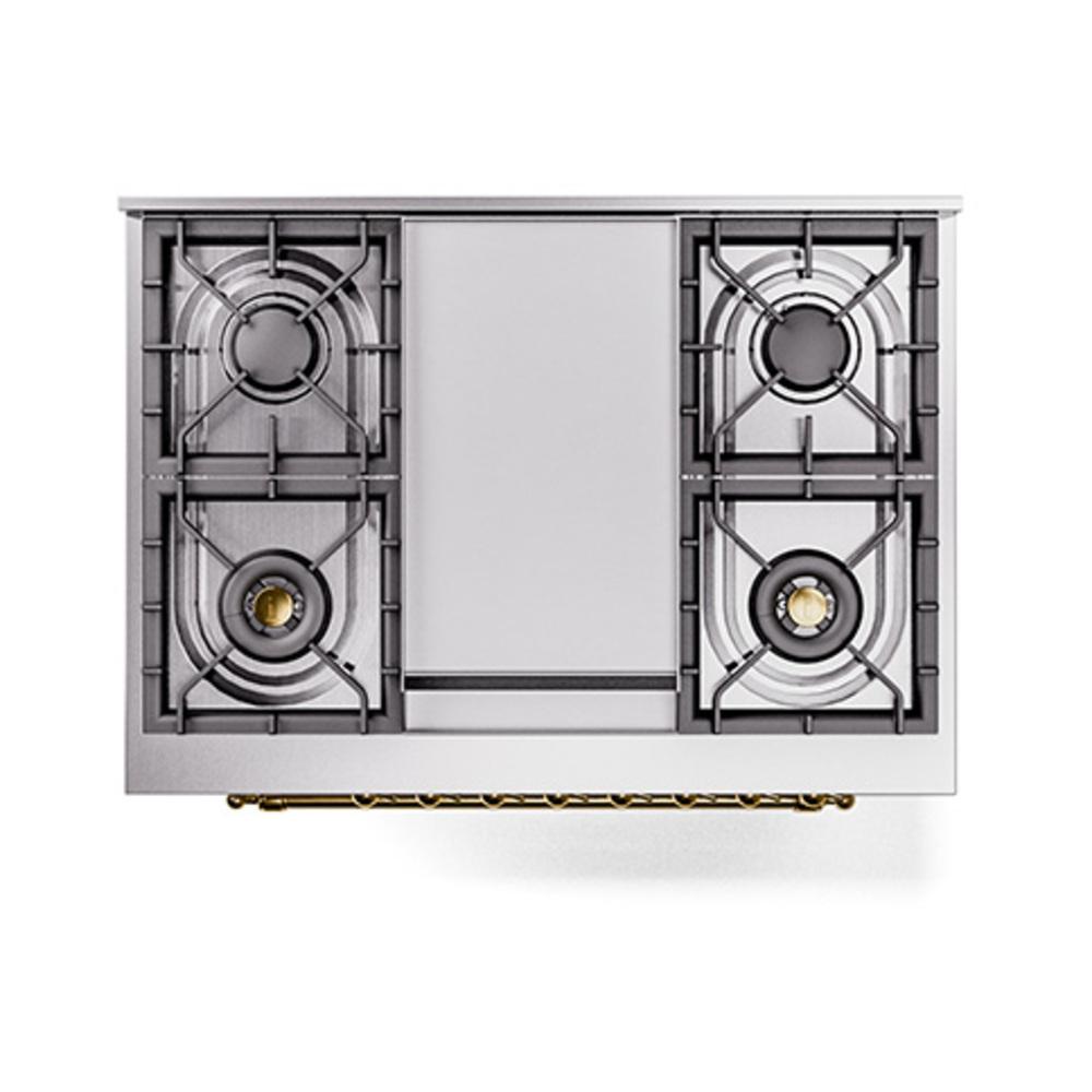Ilve UN36FNMPRAGLP Ilve Un36Fnmpraglp Nostalgie Ii Noblesse 36" Dual Fuel Range (Liquid Propane, Triple Glass Door, Ral, Brass)