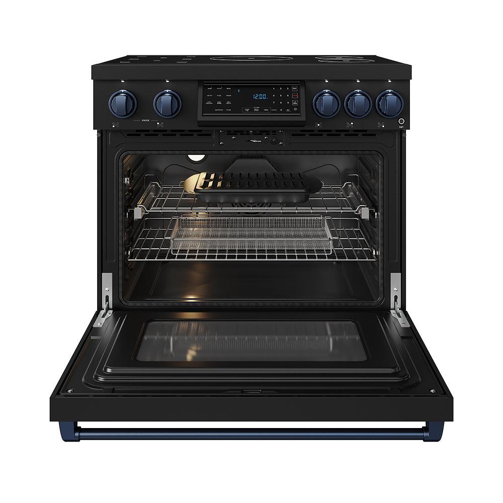 Thor Kitchen RSI36BBLU 36 Inch Professional Induction Range With Tilt Panel Touch Control In Black And Blue Gordon Ramsay Series