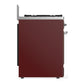 Ilve UM30NR3BUC Ilve Um30Nr3Buc Majestic Iii 30 Inch Dual Fuel Range With 5 Black Brass Burners, Dual Function Burner Up To 25,000 Btu (Natural Gas, Triple Glass Door, Burgundy, Chrome)