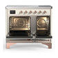 Ilve UMDIB40QNR3AWP Ilve Umdib40Qnr3Awp Majestic Iii 40 Inch Induction Range With 6 Elements, 3.82 Cu. Ft. Total Oven Capacity (Solid Door, Antique White, Copper)