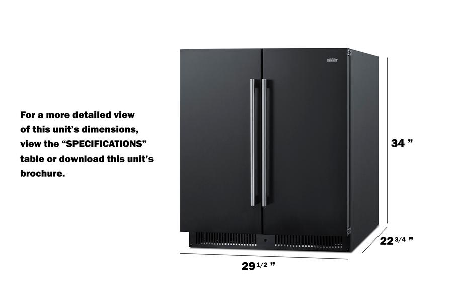 Summit FFRF3070BL 30" Wide Built-In Refrigerator-Freezer