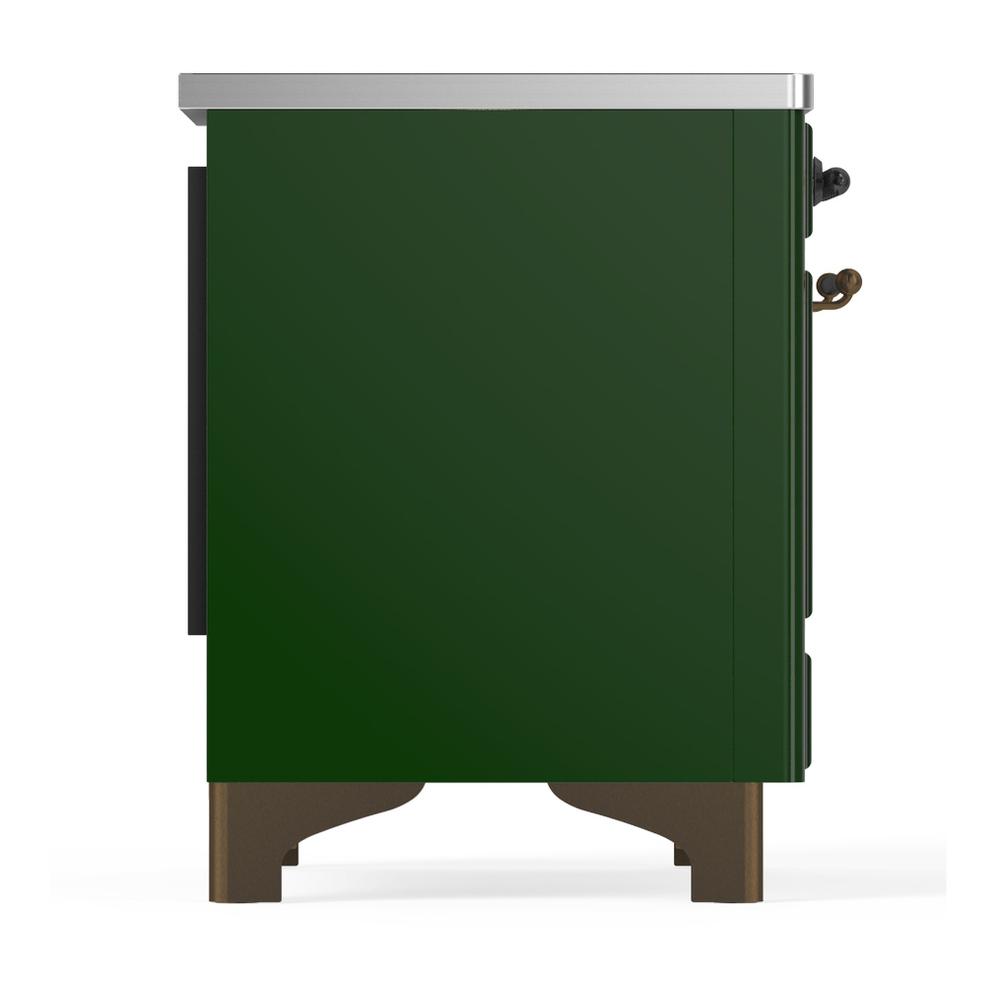 Ilve UMIB36QNR3EGB Ilve Umib36Qnr3Egb Majestic Iii 36 Inch Induction Range With 6 Elements, 3.5 Cu. Ft. Total Oven Capacity (Solid Door, Emerald Green, Burnished)