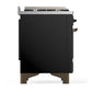 Ilve UM60FNR3BKBLP Ilve Um60Fnr3Bkblp Majestic Iii 60 Inch Dual Fuel Range With 9 Burners And Griddle, Dual Function Burner Up To 25,000 Btu (Liquid Propane, Triple Glass Door, Glossy Black, Burnished)