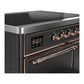 Ilve UMDIB40QNR3MGP Ilve Umdib40Qnr3Mgp Majestic Iii 40 Inch Induction Range With 6 Elements, 3.82 Cu. Ft. Total Oven Capacity (Solid Door, Graphite Matte, Copper)