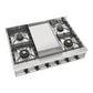 Ilve UHCP36FNSSBLP Ilve Uhcp36Fnssblp Nostalgie Ii 36 Inch Built-In Gas Rangetop With 6 Burners And Griddle, In Stainless Steel (Liquid Propane, Burnished)