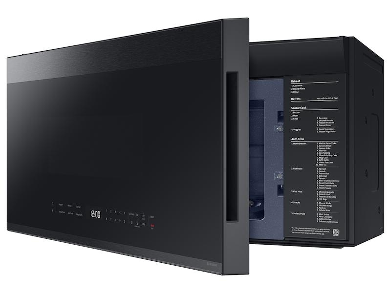 Samsung ME21DG6500MT Bespoke 2.1 Cu. Ft. Over-The-Range Microwave With Edge To Edge Glass Display In Matte Black Steel