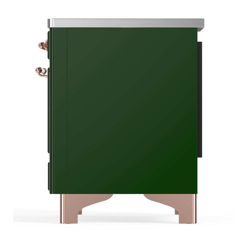 Ilve UMDIB40QNR3EGP Ilve Umdib40Qnr3Egp Majestic Iii 40 Inch Induction Range With 6 Elements, 3.82 Cu. Ft. Total Oven Capacity (Solid Door, Emerald Green, Copper)